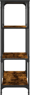 vidaXL - Boekenrek - 81x36x115 - cm - bewerkt - hout - en - staal - gerookt - eikenkleur