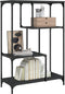 vidaXL - Boekenrek - 81x36x115 - cm - bewerkt - hout - en - staal - zwart