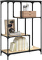 vidaXL - Boekenrek - 81x36x115 - cm - bewerkt - hout - en - staal - sonoma - eikenkleur