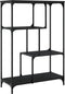 vidaXL - Boekenrek - 81x36x115 - cm - bewerkt - hout - en - staal - zwart