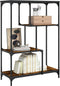vidaXL - Boekenrek - 81x36x115 - cm - bewerkt - hout - en - staal - gerookt - eikenkleur