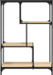 vidaXL - Boekenrek - 81x36x115 - cm - bewerkt - hout - en - staal - sonoma - eikenkleur