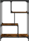 vidaXL - Boekenrek - 81x36x115 - cm - bewerkt - hout - en - staal - gerookt - eikenkleur