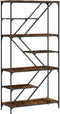 vidaXL - Boekenrek - 91x36x176 - cm - bewerkt - hout - en - staal - gerookt - eikenkleur