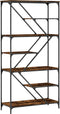 vidaXL - Boekenrek - 91x36x176 - cm - bewerkt - hout - en - staal - gerookt - eikenkleur