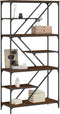 vidaXL - Boekenrek - 91x36x176 - cm - bewerkt - hout - en - staal - bruin - eikenkleur