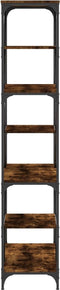 vidaXL - Boekenrek - 91x36x176 - cm - bewerkt - hout - en - staal - gerookt - eikenkleur