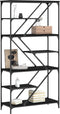 vidaXL - Boekenrek - 91x36x176 - cm - bewerkt - hout - en - staal - zwart