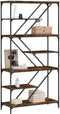 vidaXL - Boekenrek - 91x36x176 - cm - bewerkt - hout - en - staal - gerookt - eikenkleur