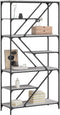 vidaXL - Boekenrek - 91x36x176 - cm - bewerkt - hout - en - staal - grijs - sonoma