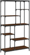 vidaXL - Boekenrek - 99x35,5x176 - cm - bewerkt - hout - en - staal - bruin - eikenkleur