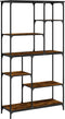 vidaXL - Boekenrek - 99x35,5x176 - cm - bewerkt - hout - en - staal - gerookt - eiken