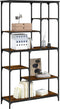 vidaXL - Boekenrek - 99x35,5x176 - cm - bewerkt - hout - en - staal - gerookt - eiken