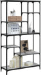 vidaXL - Boekenrek - 99x35,5x176 - cm - bewerkt - hout - en - staal - grijs - sonoma