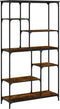 vidaXL - Boekenrek - 99x35,5x176 - cm - bewerkt - hout - en - staal - gerookt - eiken