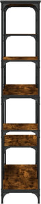 vidaXL - Boekenrek - 99x35,5x176 - cm - bewerkt - hout - en - staal - gerookt - eiken