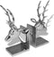 vidaXL - Boekensteunen - herten - 2 - stuks - aluminium - zilver