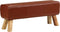 vidaXL - Bokbank - 110 - cm - echt - leer - en - massief - mangohout - bruin