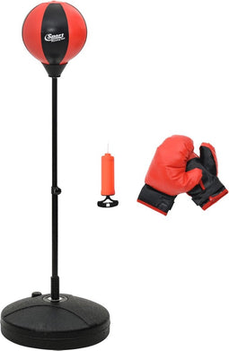 vidaXL - Boksballenset - met - handschoenen - en - pomp - verstelbaar - 81-122 - cm