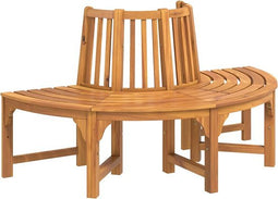 vidaXL - Boombank - halfrond - Ø160 - cm - massief - eucalyptushout