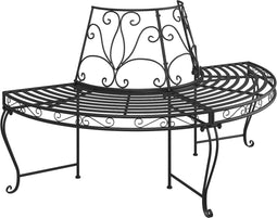 vidaXL - Boombank - halfrond - Ø160 - cm - staal - zwart