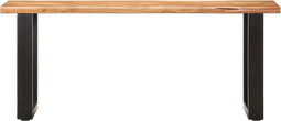 vidaXL - Boomstambankje - 110 - cm - massief - acaciahout - en - staal