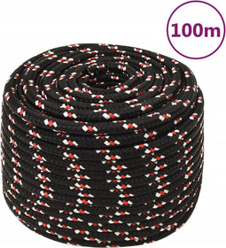 vidaXL - Boot - touw - 12 - mm - 100 - m - polypropyleen - zwart