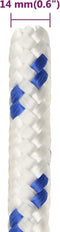 vidaXL - Boot - touw - 14 - mm - 100 - m - polypropyleen - wit