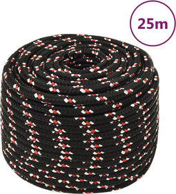 vidaXL - Boot - touw - 14 - mm - 25 - m - polypropyleen - zwart