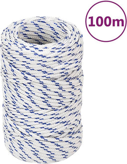 vidaXL - Boot - touw - 2 - mm - 100 - m - polypropyleen - wit