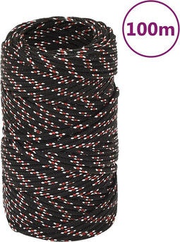 vidaXL - Boot - touw - 2 - mm - 100 - m - polypropyleen - zwart