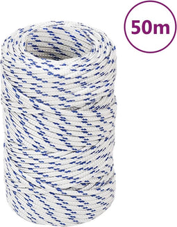 vidaXL - Boot - touw - 2 - mm - 50 - m - polypropyleen - wit