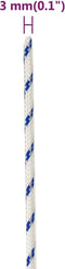 vidaXL - Boot - touw - 3 - mm - 250 - m - polypropyleen - wit