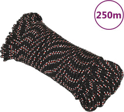 vidaXL - Boot - touw - 3 - mm - 250 - m - polypropyleen - zwart