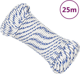 vidaXL - Boot - touw - 4 - mm - 25 - m - polypropyleen - wit