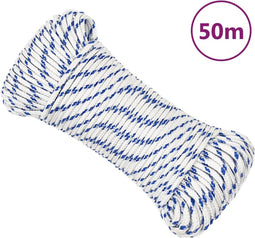 vidaXL - Boot - touw - 4 - mm - 50 - m - polypropyleen - wit
