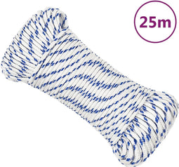 vidaXL - Boot - touw - 5 - mm - 25 - m - polypropyleen - wit