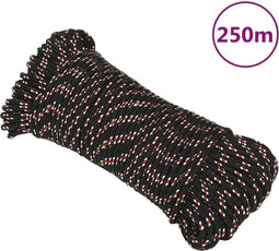 vidaXL - Boot - touw - 5 - mm - 250 - m - polypropyleen - zwart