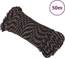 vidaXL - Boot - touw - 5 - mm - 50 - m - polypropyleen - zwart