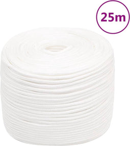 vidaXL - Boottouw - 10 - mm - 25 - m - polypropyleen - volwit