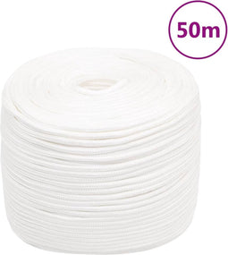 vidaXL - Boottouw - 10 - mm - 50 - m - polypropyleen - volwit