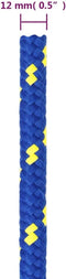vidaXL - Boottouw - 12 - mm - 100 - m - polypropeen - blauw