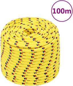 vidaXL - Boottouw - 12 - mm - 100 - m - polypropyleen - geel