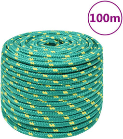 vidaXL - Boottouw - 12 - mm - 100 - m - polypropyleen - groen