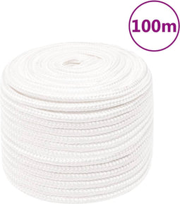 vidaXL - Boottouw - 12 - mm - 100 - m - polypropyleen - volwit