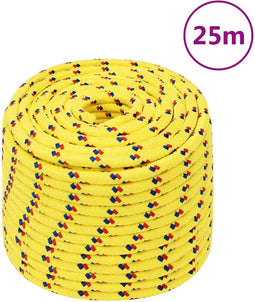 vidaXL - Boottouw - 12 - mm - 25 - m - polypropyleen - geel
