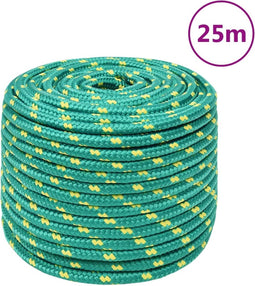 vidaXL - Boottouw - 12 - mm - 25 - m - polypropyleen - groen