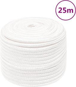 vidaXL - Boottouw - 12 - mm - 25 - m - polypropyleen - volwit