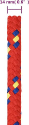 vidaXL - Boottouw - 14 - mm - 100 - m - polypropyleen - rood