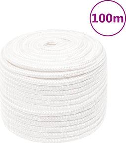 vidaXL - Boottouw - 14 - mm - 100 - m - polypropyleen - volwit